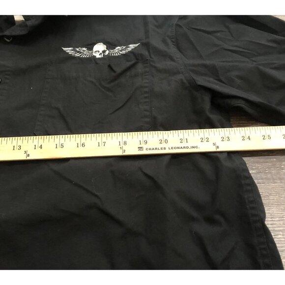 Harley Davidson Mens XL Embroidered Short Sleeve Button Up Shirt Black - Picture 6 of 7